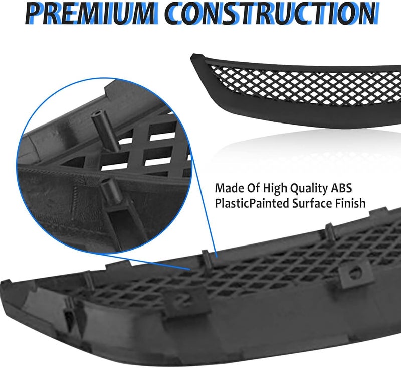 Kspeed Black Mesh Grille Fit 2001 2002 2003 for Civic Coupe/Sedan,JDM Type Front Bumper Grill Guard Replacement Part - Image 2